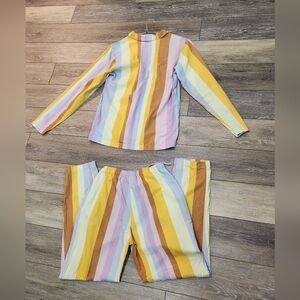 Proba Nufferton Mosey Me Miami Striped Colorful Pajamas Set Unisex Size Small